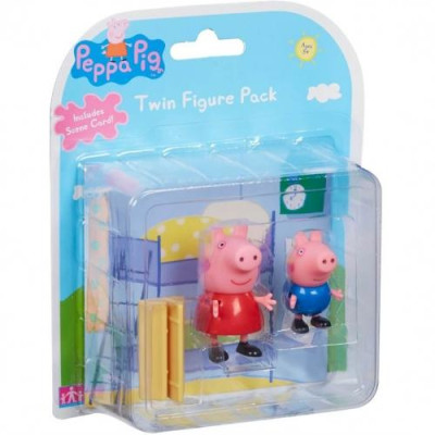 Možnosti postavy - Peppa Pig Twin Figure Pack Bedroom Scene Card / from Assort (Slovensky)