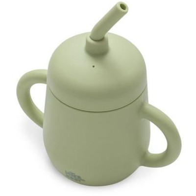 INTERBABY | Fľaštička so slamkou SILIKÓNOVÁ - zelená