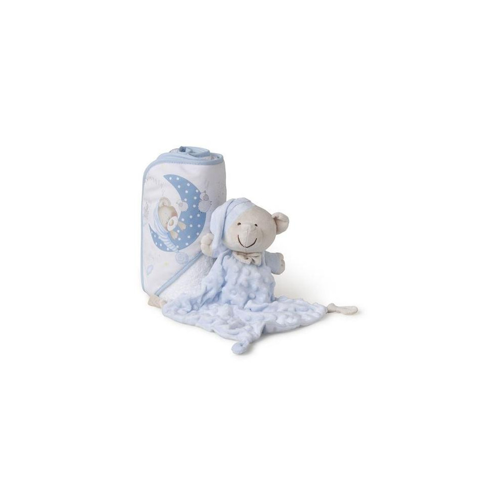 INTERBABY | SET - OSUŠKA froté 100x100 Medvedík spí + PŘÍTULKA - modrá INTERBABY | SET - OSUŠKA froté 100x100 Medvedík spí + PŘÍTULKA - modrá