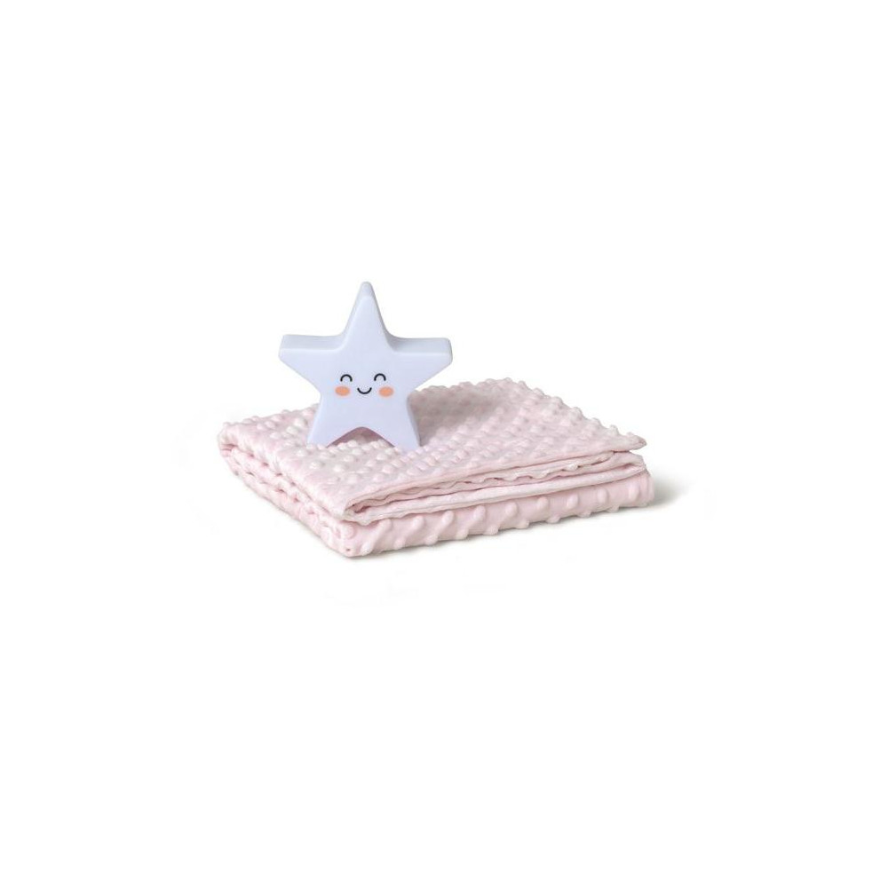 INTERBABY | SET Deka extra mäkká guličky + lampička HVĚZDA - růžová INTERBABY | SET Deka extra mäkká guličky + lampička HVĚZDA - růžová