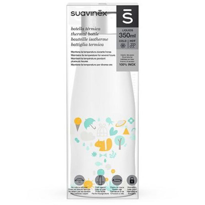 SUAVINEX | TERMO NEREZOVÁ FĽAŠA 350ml MEMORIES BIELA