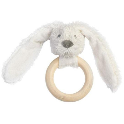 Happy Horse | Králiček Richie s dreveným krúžkom - krémový veľkosť: 12 cm