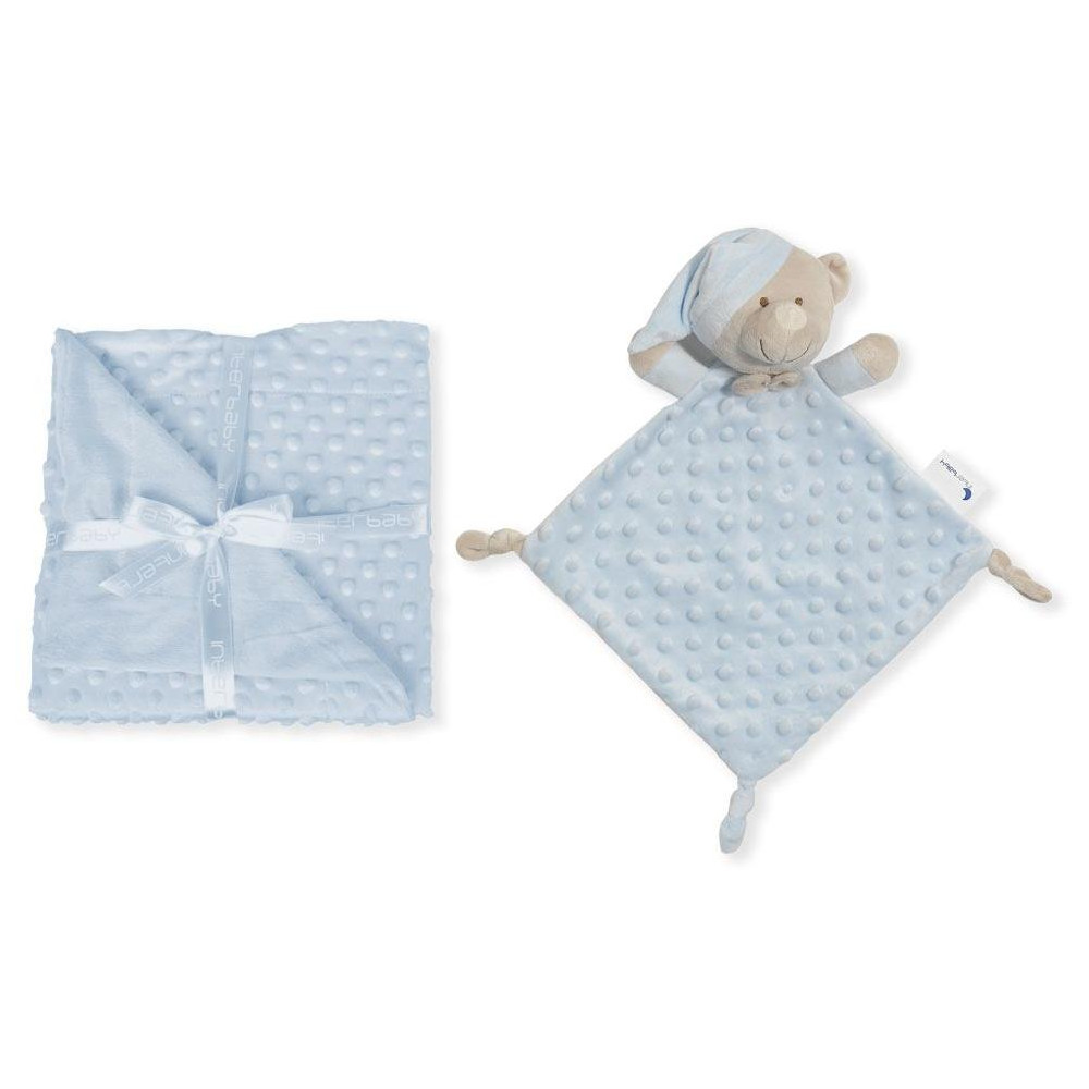 INTERBABY | Deka mäkká guličky + prítulka - MODRÁ INTERBABY | Deka mäkká guličky + prítulka - MODRÁ