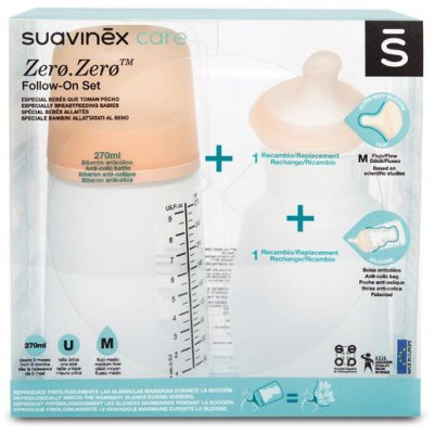 SUAVINEX | ZERO ZERO Anti-koliková fľaša 270 ml M - SADA