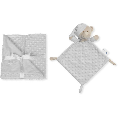 INTERBABY | Deka mäkká guličky + prítulka - SIVÁ