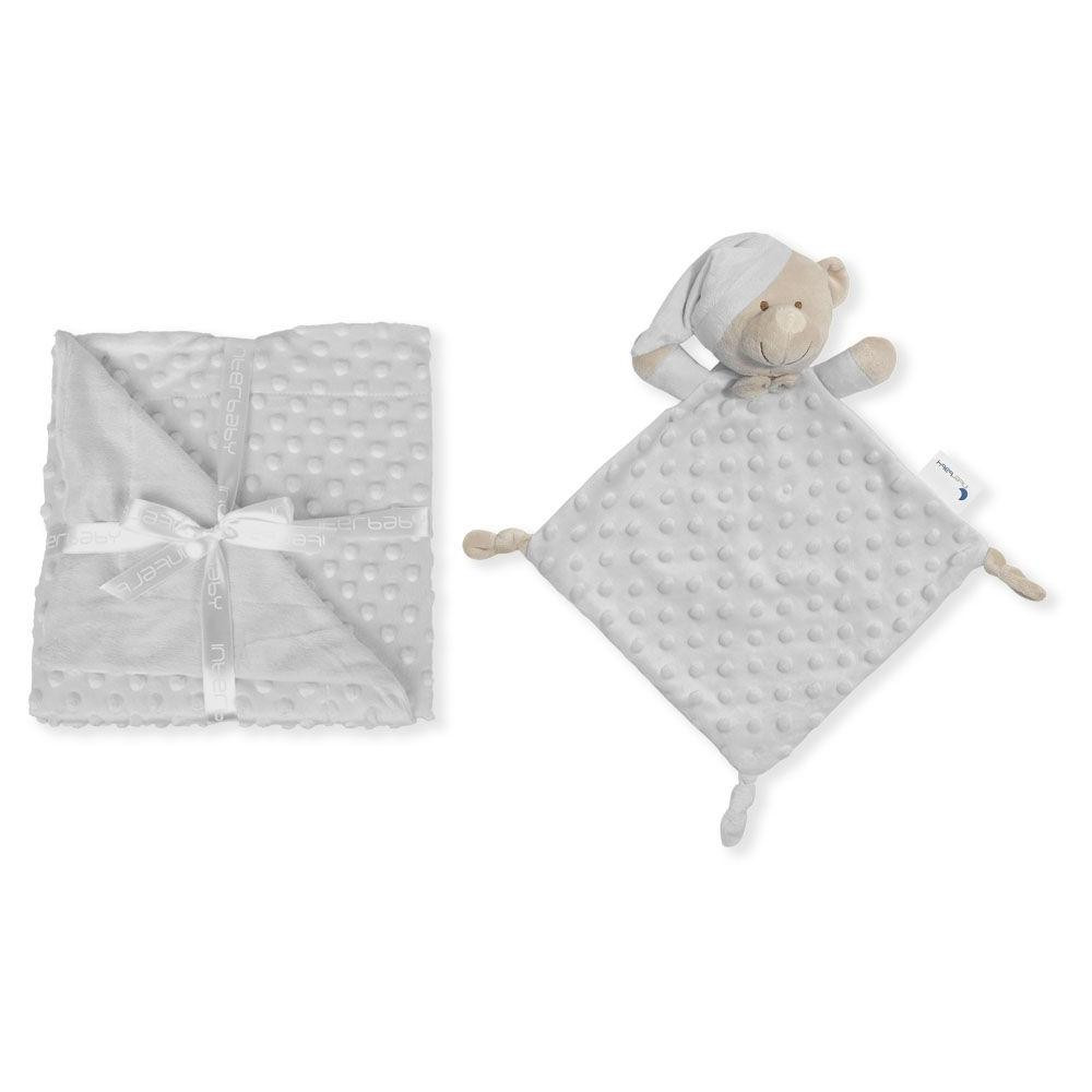 INTERBABY | Deka mäkká guličky + prítulka - SIVÁ INTERBABY | Deka mäkká guličky + prítulka - SIVÁ
