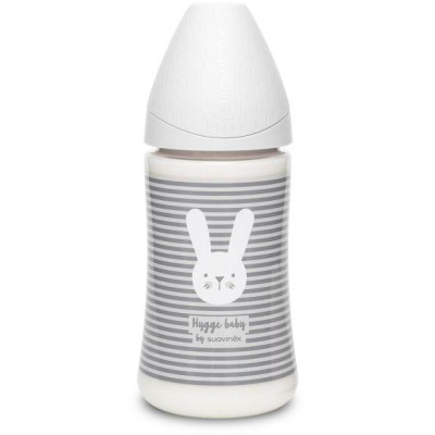 SUAVINEX | Premium fľaša 270 ml 3P HYGGE prúžky - sivá