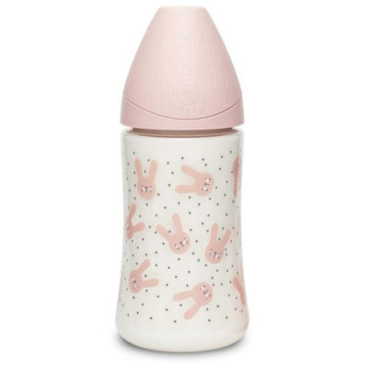 SUAVINEX | Premium fľaša 270 ml 3P HYGGE králik - ružová