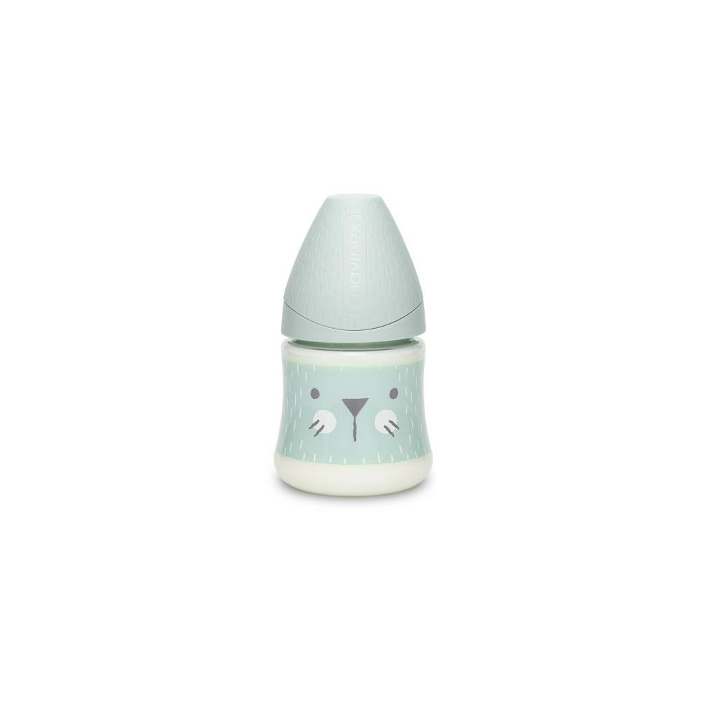 SUAVINEX | Premium fľaša 150 ml S HYGGE fúziky - zelená SUAVINEX | Premium fľaša 150 ml S HYGGE fúziky - zelená