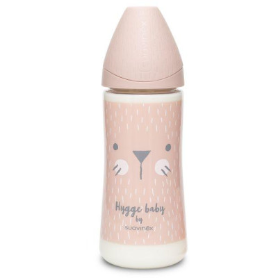 SUAVINEX | Premium fľaša 360 ml L HYGGE fúziky - ružová