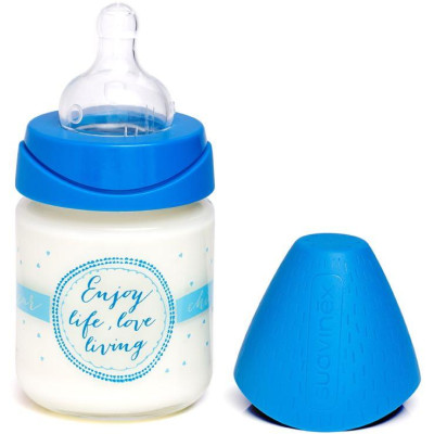 SUAVINEX | MFL FĽAŠA SKLO 120 ml - MODRÁ/ENJOY