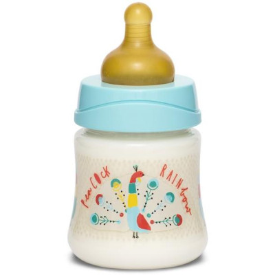 SUAVINEX | FĽAŠA Guľatý c. LATEX 150 ml - MODRÝ PÁV