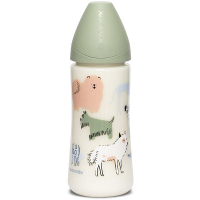 SUAVINEX | FĽAŠA Guľatý c. SILIKÓN 360 ml - ZELENÝ PSÍK