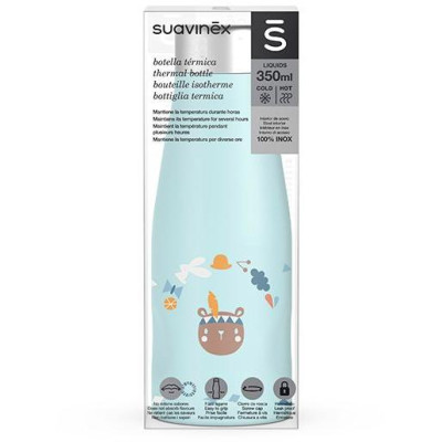SUAVINEX | TERMO NEREZOVÁ FĽAŠA 350ml FOREST MODRÁ