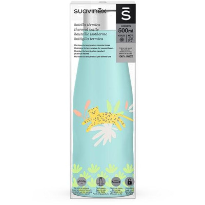SUAVINEX | TERMO NEREZOVÁ FĽAŠA 500ml JUNGLE MODRÁ
