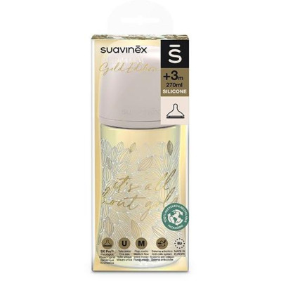 SUAVINEX | GOLD DOJČENSKÁ FĽAŠA 270ml FYZIOL PRŮTOK M - šedá