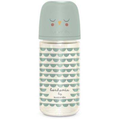 SUAVINEX | Fľaša sklo BONHOMIA 240 ml fyziologická SX PRO +3 MF - zelená