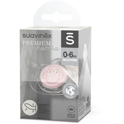 SUAVINEX | Cumlík SX PRO anatomický BONHOMIA 0/6 m SOVIČKA - ružová