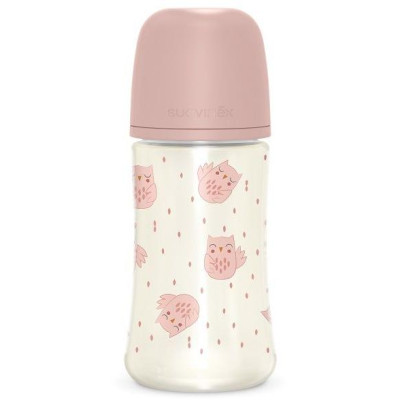 SUAVINEX | Fľaša BONHOMIA 270 ml fyziologická SX PRO +3 MF - ružová