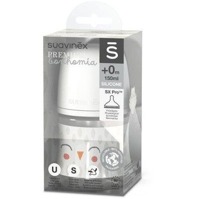 SUAVINEX | Fľaša BONHOMIA 150 ml fyziologická SX PRO +0 SF - biela