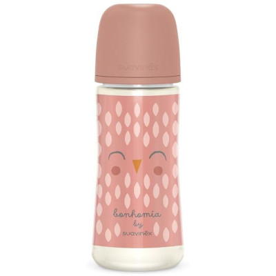 SUAVINEX | Fľaša BONHOMIA 360 ml fyziologická SX PRO +6 LF - ružová