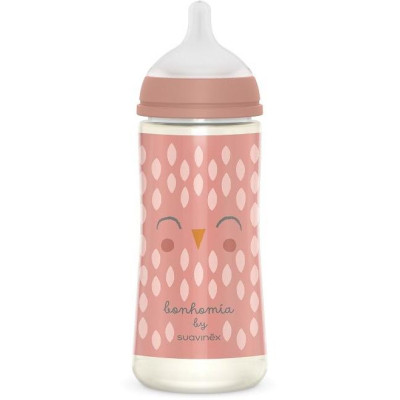 SUAVINEX | Fľaša BONHOMIA 360 ml fyziologická SX PRO +6 LF - ružová