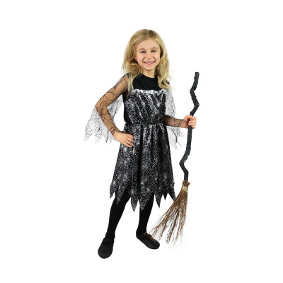 Detský kostým s pavučinou na čarodejnice/Halloween (S)