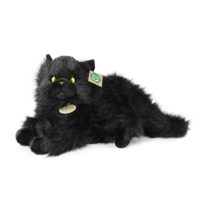 Plyšová mačka čierna ležiaca 30 cm ECO-FRIENDLY