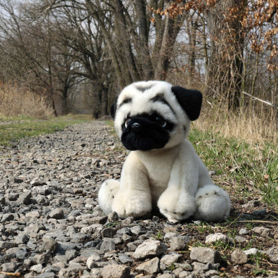 Plyšový pes mops 30 cm ECO-FRIENDLY