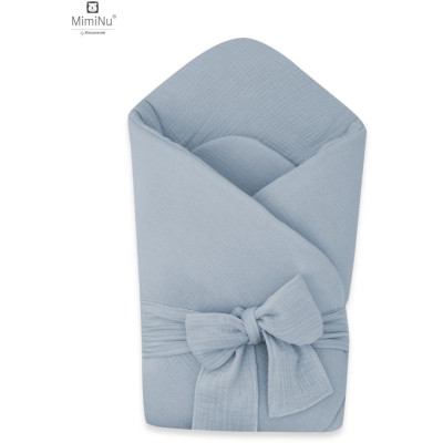 KIECZMERSKI Rożek niemowlęcy z kokardą MUŚLIN BAWEŁNIANY jeans bawełna 100%