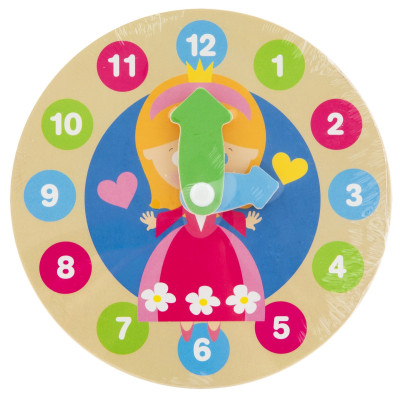 Moje prvé drevené hodiny s priemerom 14 cm Princezná