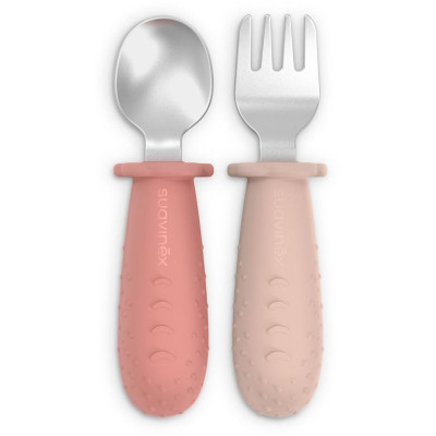 SUAVINEX | Lyžička a vidlička COLOUR ESSENCE - ružová
