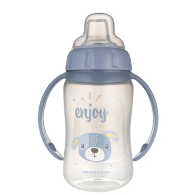 CANPOL 56/512_blu2 Tréningový pohár s mäkkým náustkom 320 ml CUTE ANIMALS