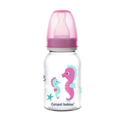 CANPOL 59/300 Fľaša úzka 120ml PP LOVE&SEA ružová