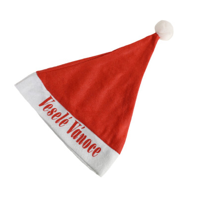 Vianočná čiapka s nápisom Veselé Vianoce