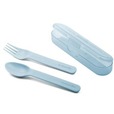 SUAVINEX | Sada příborov s obalom FOREST - modrá