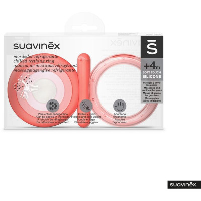 SUAVINEX | HRYZÁTKO silikonové +4 m- RUŽOVÉ