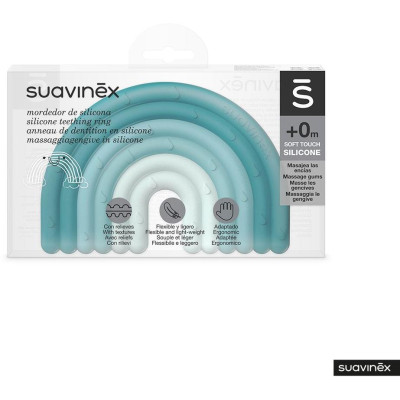 SUAVINEX | HRYZÁTKO silikonové +0 m - MODRÉ