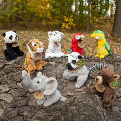 Plyšové zvieratá exotické 15 cm ECO-FRIENDLY