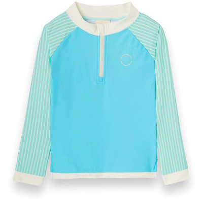 KiETLA ICONIK plavky s UV ochranou - tričko s dlhým rukávom - Blue Stripes - 4-6 rokov