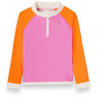 KiETLA ICONIK plavky s UV ochranou - tričko s dlhým rukávom - Pink Red - 6-8 rokov