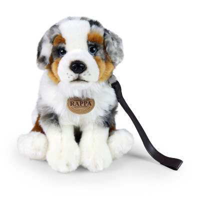 Plyšový pes austrálsky ovčiak s vodítkom 27 cm ECO-FRIENDLY