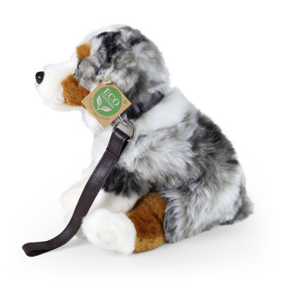 Plyšový pes austrálsky ovčiak s vodítkom 27 cm ECO-FRIENDLY